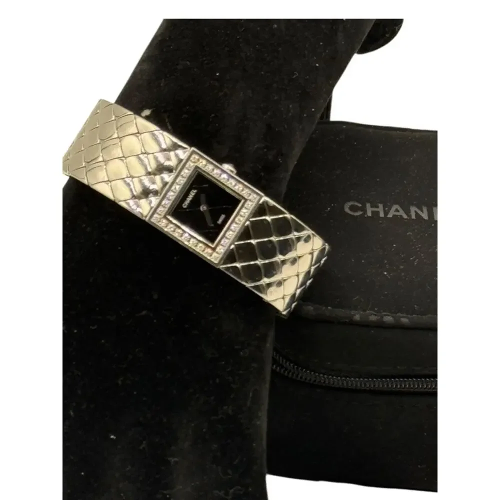 Chanel Matelassé Diamond Bezel Wristwatch